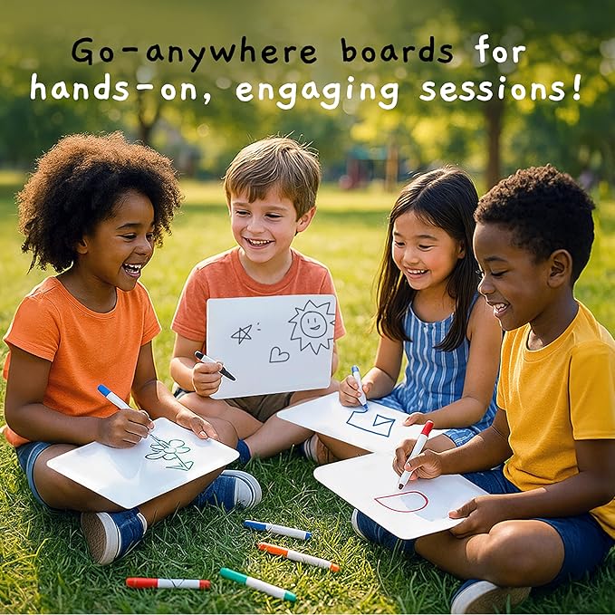 6 Premium Small Dry Erase Board 9"x12"- Portable Dry Erase Lap Board, Handheld Whiteboard- White Boards for Students - Small Whiteboard | Double Sided Erasable White Boards Dry Erase- 6 Pk