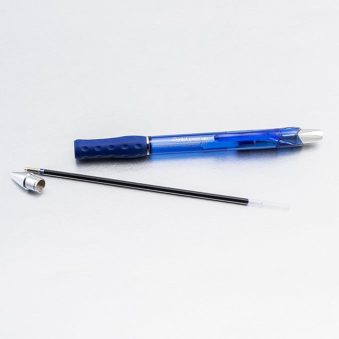 Pentel RSVP Super RT Ballpoint Pen, (1.0mm) Medium Line, Blue Ink, Pack of 2 (BX480BP2C)