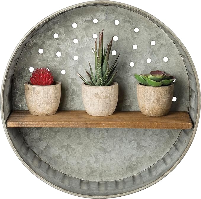 Primitives by Kathy 38024 Distressed Wall Shelf, Metal and Wood