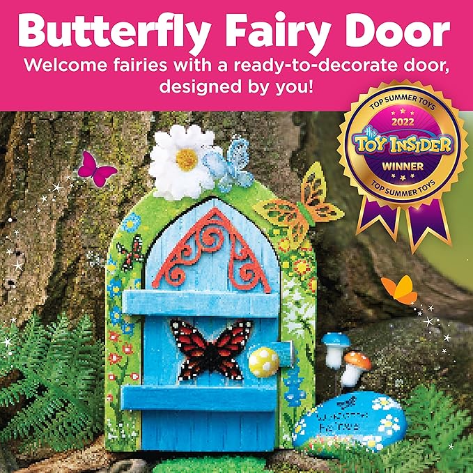 Creativity for Kids Butterfly Fairy Door Kit - Painting Arts and Crafts for Kids, Creative Gifts for Girls and Boys (Ages 6+)
