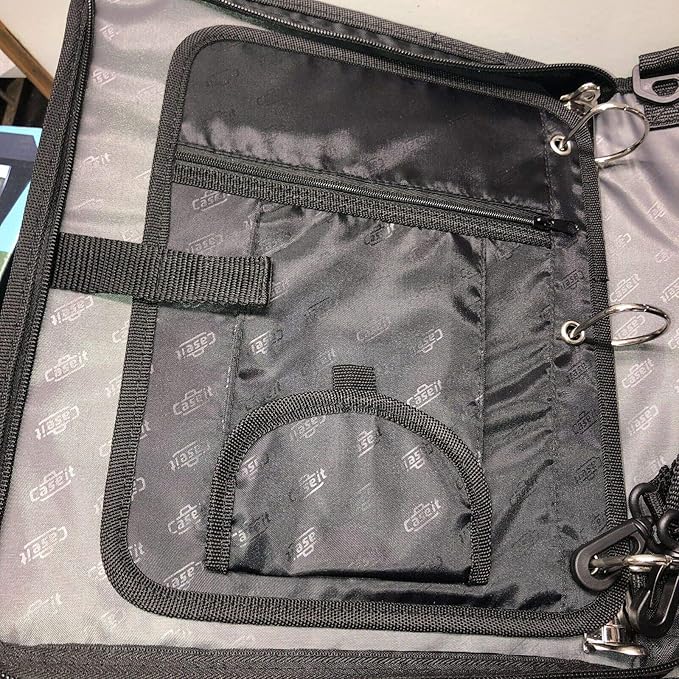 Case-it The Dual 2-in-1 Zipper - Two 1.5 Inch D-Rings - Includes Pencil Pouch - Multiple Pockets - 600 Sheet Capacity - Comes with Shoulder Strap -Dual-121-A-Blue