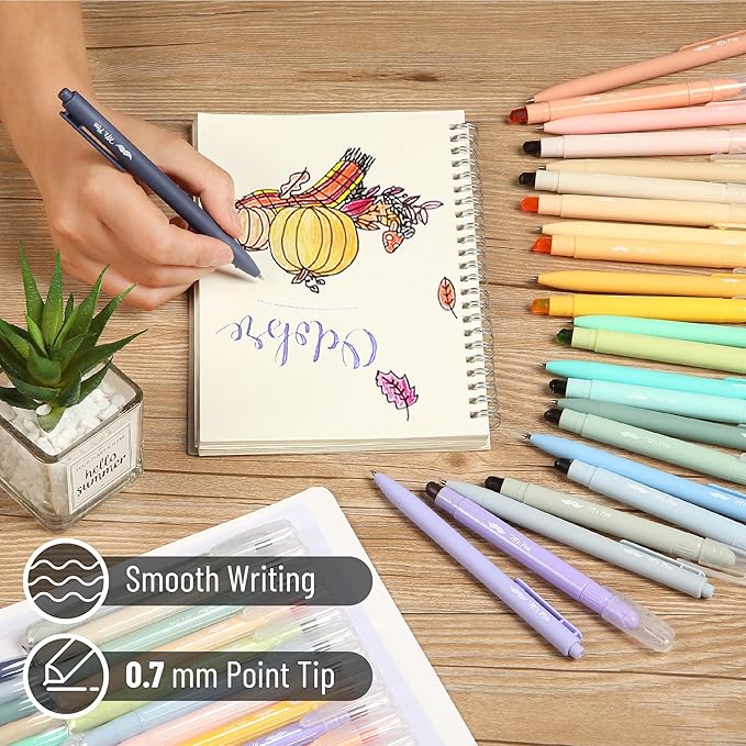 Mr. Pen- Bible Highlighters and Pens, 24 Pack, Gel Highlighters, Serene Colors No Bleed, Colored Gel Pens, Aesthetic, Cute