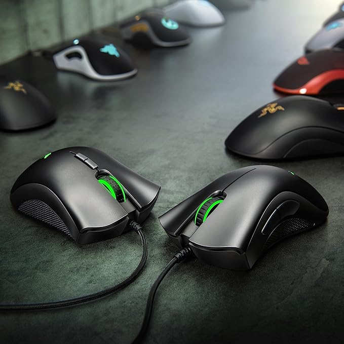 Razer DeathAdder Essential Gaming Mouse: 6400 DPI Optical Sensor - 5 Programmable Buttons - Mechanical Switches - Rubber Side Grips - Classic Black,(Pack of 10)