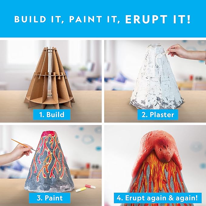 National Geographic Jumbo Volcano Science Kit - 18" Giant Volcano with Multiple Eruptions, Science Experiments, Science Fair Projects