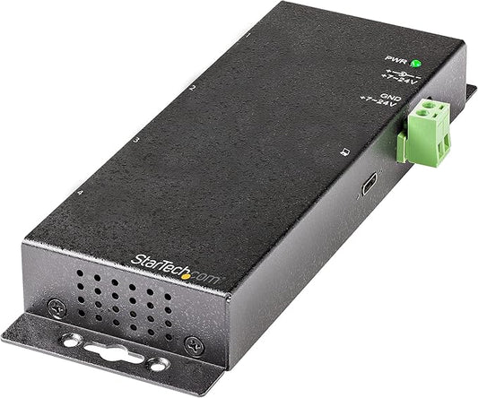 StarTech.com 4 Port USB C Hub 10Gbps - Metal Industrial USB-C Hub - 2X USB-C & 2X USB-A - ESD Surge Protection - USB-C or USB-A Host - Self-Powered Mountable USB 3.2 Gen 2 Type-C Hub, TAA