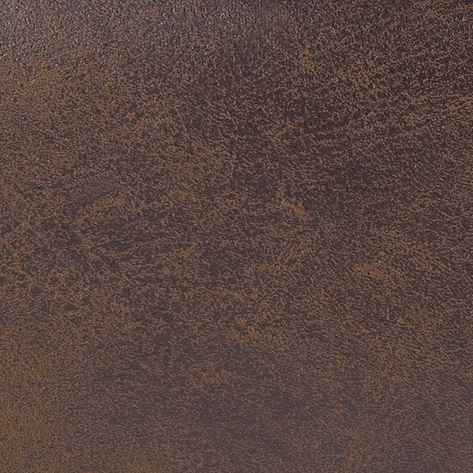 SIMPLIHOME Owen Coffee Table Storage Ottoman - 34 inch Wide Upholstered Vegan Leather Rectangular Lift-Top Ottoman in Distressed Chestnut Brown, Mid-Century Bench for Living Room with Tapered Legs