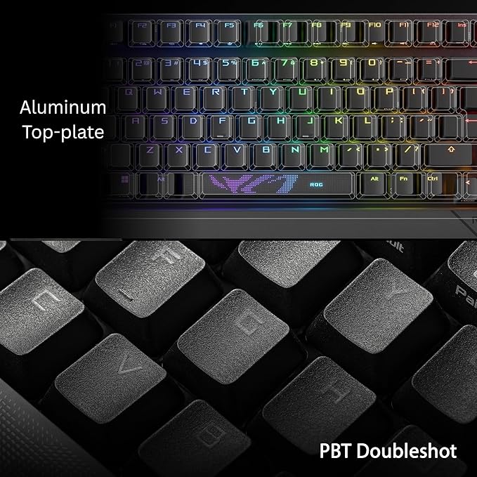 ASUS ROG Strix Scope II 96 Wireless Mechanical Gaming Keyboard – 96% Full-Size, Tri-Mode Connectivity, Hot Swappable Pre-lubed ROG NX Storm Clicky Switches, PBT Keycaps, RGB, PC/Mac Support - Black