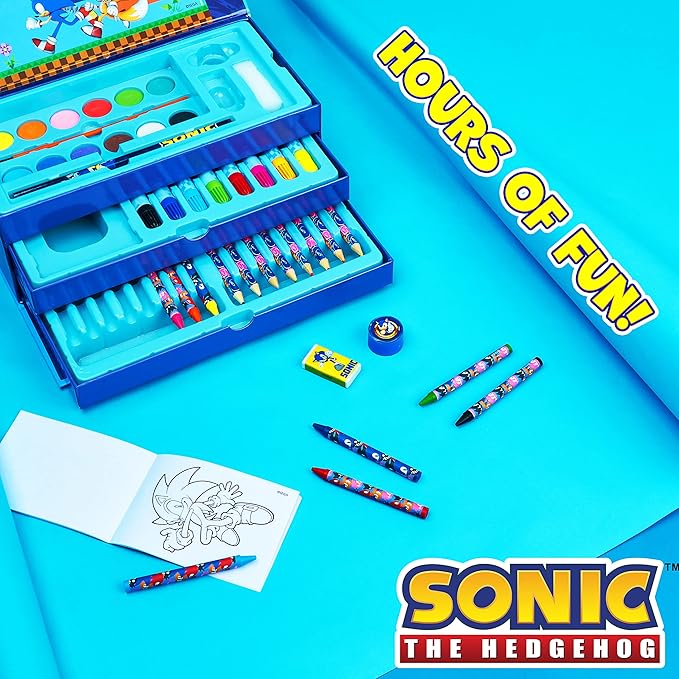 SONIC THE HEDGEHOG Colored Pencils Art Supplies Kids Drawing Kit School Supplies Set Coloring Painting Drawing Pencils Crayons Gifts for Boys