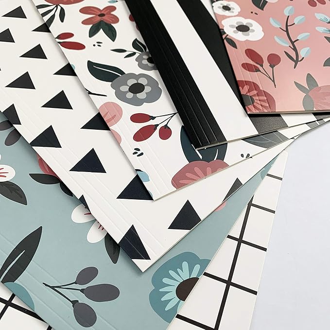 Cute File Folders, Set of 24 3-Tab Letter Size Decorative File Folders Boho Colored Manilla 8.5 x 11 Filing – Pretty Designer Home Office School Supplies (Tranquility)
