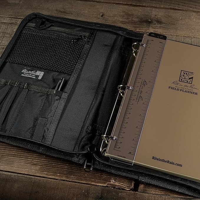 Rite in the Rain Weatherproof Complete Field Planner Kit, 8.5" x 11" Tan Sheets, Black Cover (No. 9255B-MX)