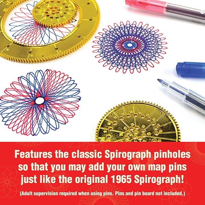 Spirograph Die-Cast Collectors Set – Special Edition, Arts and Crafts, Kids Toys, Art Supplies, Craft Supplies, Drawing Kit, Spiral Art, Metal Gear Design Kit, Pens, Design Sheet Included, Ages 8+