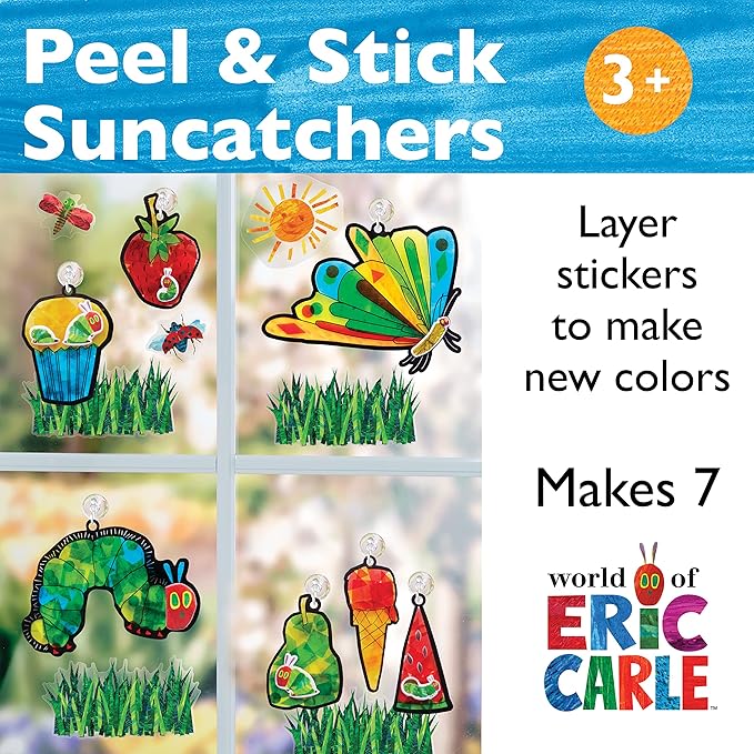 Creativity for Kids The Very Hungry Caterpillar: Sticker Suncatcher Kit - DIY Window Stickers for Toddlers from The World of Eric Carle, Preschool Arts and Crafts for Kids (Ages 3+)