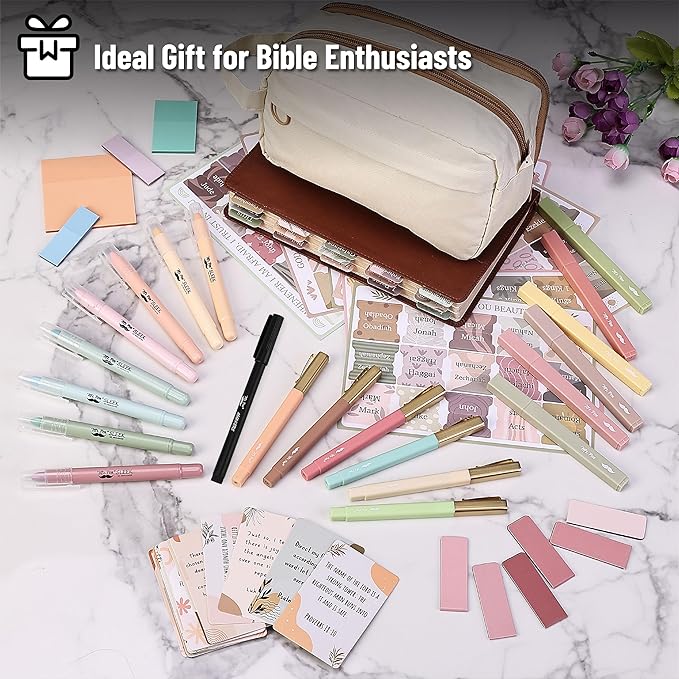 Mr. Pen- Bible Journaling Kit, 127 pcs, Bible Study Supplies, No Bleed Bible Highlighters and Pens No Bleed