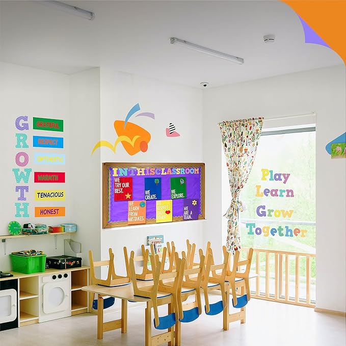 300 PCS Alphabet Combo Set, 4” Block Letters Uppercase/Lowercase Letters, Numbers & Punctuation, Accents Cutouts for Classroom Home School Room Chalkboard Bulletin Board