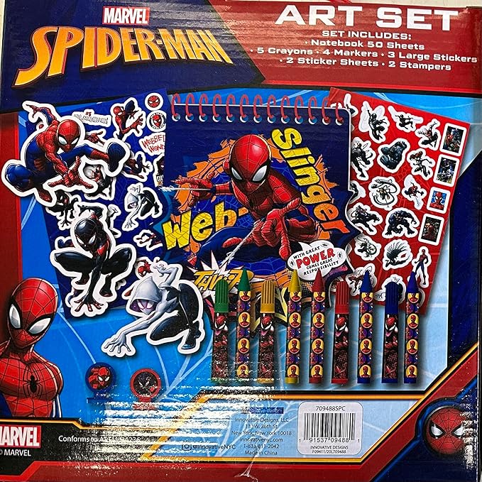 Creative Spiderman Complete Art Kit – Coloring, Painting & Drawing Supplies – Perfect for Home, School, Parties or Travel