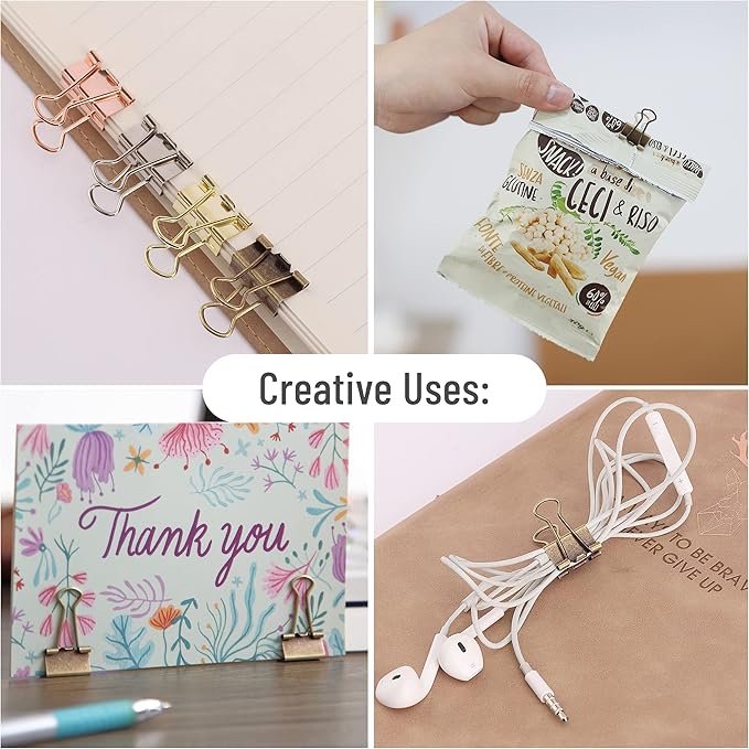 Mr. Pen- Binder Clips, Small, 50 Pack, 0.75 in, Bronze, Clips, Paper Binder Clips, Office Clips, Mini, Holds 50 Pages