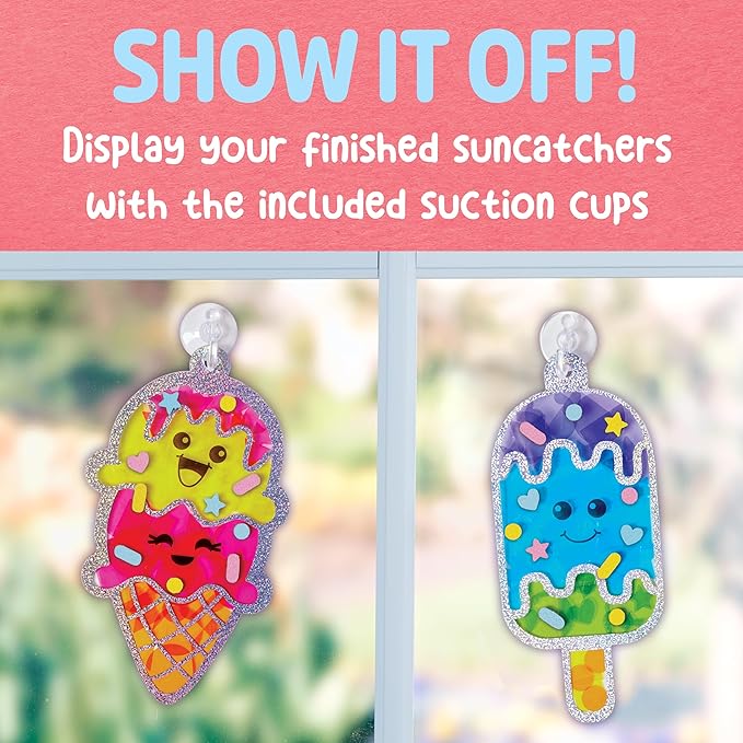 Creativity for Kids Sticker Sun Catchers Mini Craft Kit: Create 2 Suncatchers - Toddler Easter Basket Stuffers and Gifts, Arts & Crafts for Kids, Window Art for Kids (Ages 3+)