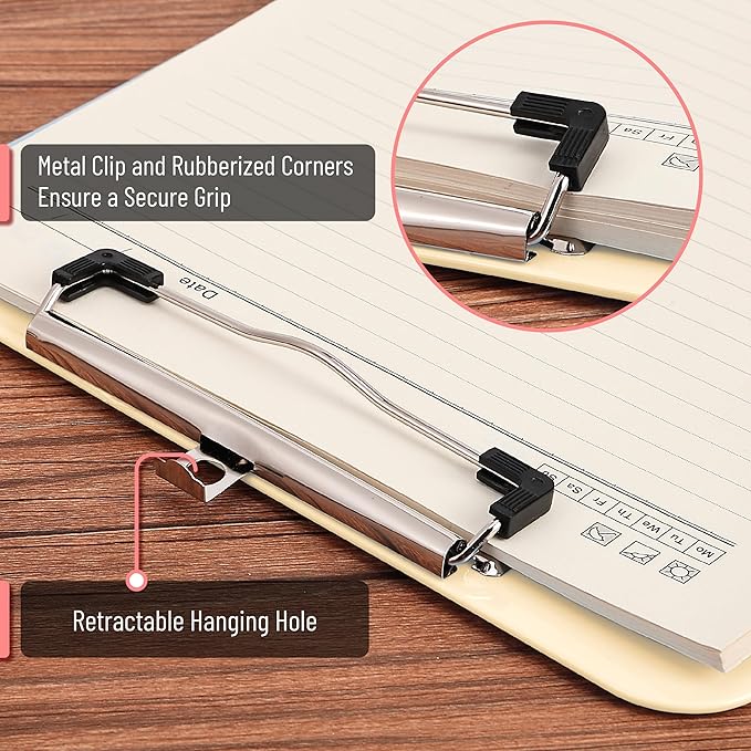 Mr. Pen- Plastic Clipboard, 12.5" x 9", 2 Pack, Clipboard Plastic, Low-Profile Metal Clip with Retractable Hanging Hole