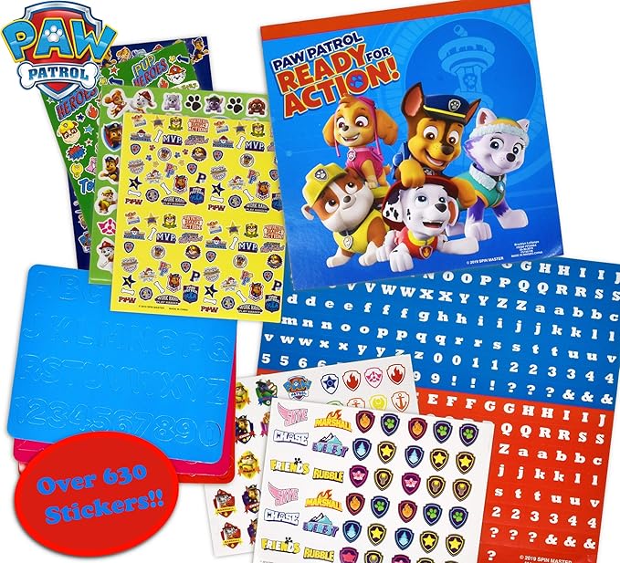 PAW Patrol Coloring and Activity Book Set, Color Mess Free Craft Art Kit for Kids, Includes Drawing Pad, Markers, Stickers
