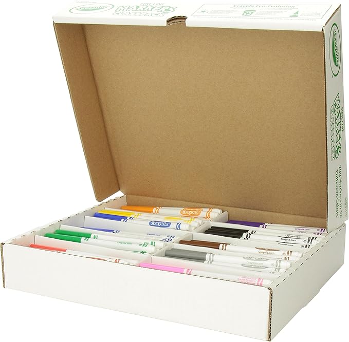 Crayola Fine Line Markers Classpack (200ct), Bulk Kids' Markers For Preschool, Kindergarten, Elementary School Classrooms, Teacher Classroom Must Haves (Pack of 2)