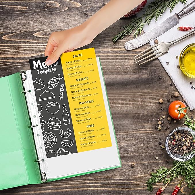 RUBEX Mini Heavyweight Sheet Protectors - 100 Sheets | Top Loading, Reinforced 7-Hole 5.5 x 8.5 Inch | Mini Ring Binders for Page Protectors, Acid-Free, Archival Safe for Documents and Photos