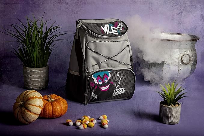 PICNIC TIME Disney The Little Mermaid Ursula Backpack Cooler, Insulated Leakproof Soft Cooler Backpack, Waterproof Lunch Bag, Portable Hiking Ice Chest for Beach, Picnic, Camping & Travel (Black Gray)