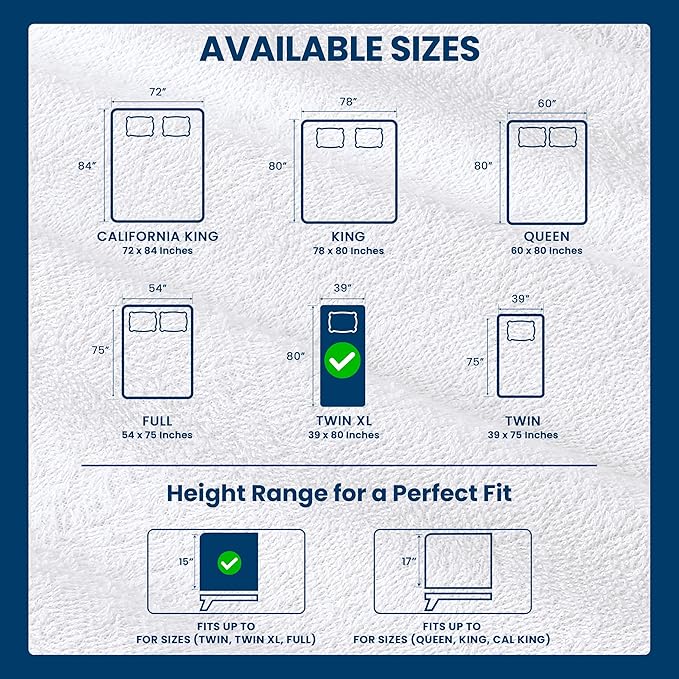 Utopia Bedding Waterproof Mattress Protector Twin XL Size 2 Pack, Premium 200 GSM Terry Mattress Cover, Soft & Breathable Bed Cover, Fitted Sheet Style with Stretchable Deep Pockets 15" (White)