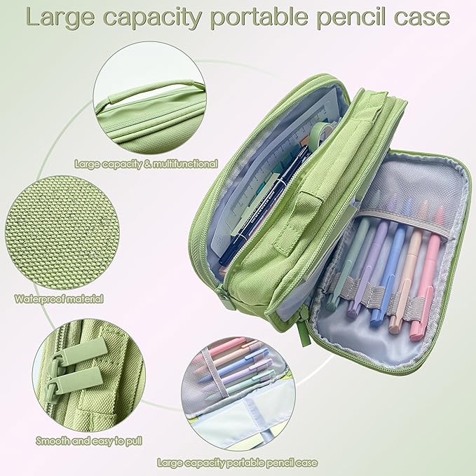 J6&H6 Complete Bible Study Supplies Journaling Kit with Tabs, Highlighters and Color Pens, Notebook,Stickers & More 56pcs Bible Accessories Set for Women, Beginner Christian Gifts(Green)