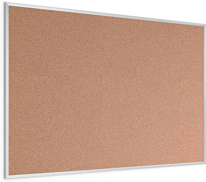 U Brands Cork Bulletin Board, 48" x 72" Inches, Silver Aluminum Frame (023U00-01)