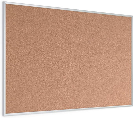 U Brands Cork Bulletin Board, 48" x 72" Inches, Silver Aluminum Frame (023U00-01)