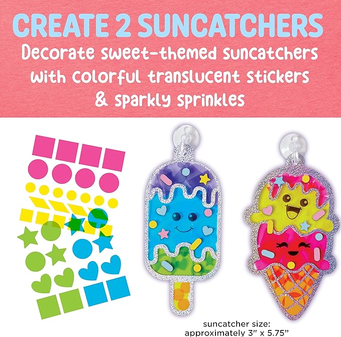 Creativity for Kids Sticker Sun Catchers Mini Craft Kit: Create 2 Suncatchers - Toddler Easter Basket Stuffers and Gifts, Arts & Crafts for Kids, Window Art for Kids (Ages 3+)