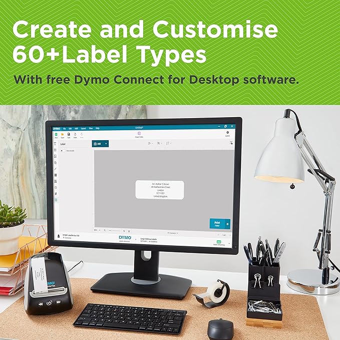 Dymo LabelWriter 550 Label Printer | labelmaker with Direct Thermal Printing | Automatic Label Recognition | Prints Address Labels, Shipping Labels, Barcode Labels and More | EU Plug