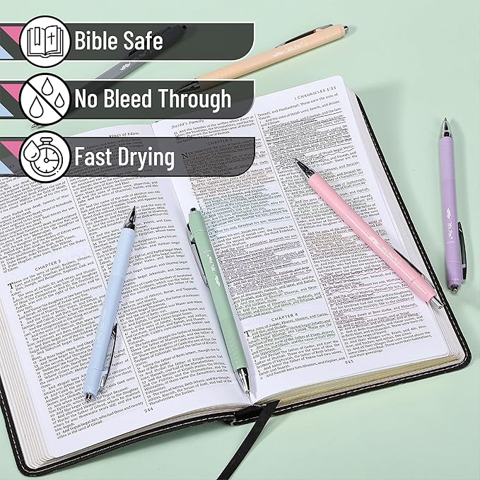 Mr. Pen- 6 Pack Assorted Color Bible Journaling Pens, No Bleed Through