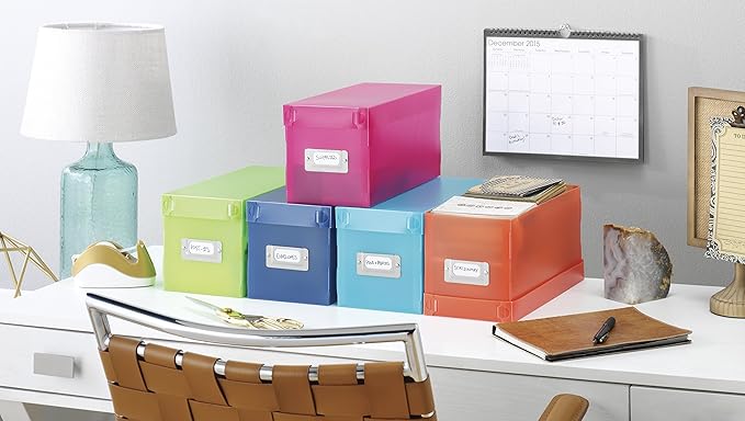 Whitmor 6754-373-5 Plastic CD Boxes Set of 5 Assorted Colors
