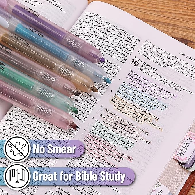 Mr. Pen- Retractable Highlighters Assorted Colors, 6 Pack, Pastel Colors, Click Highlighters Retractable Markers, Click Markers