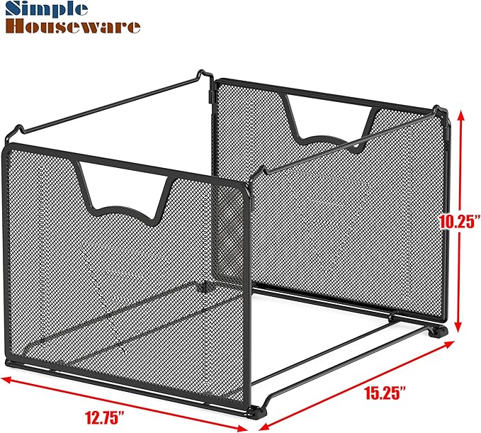 Simple Houseware Mesh Hanging File Folder Organizer, Black