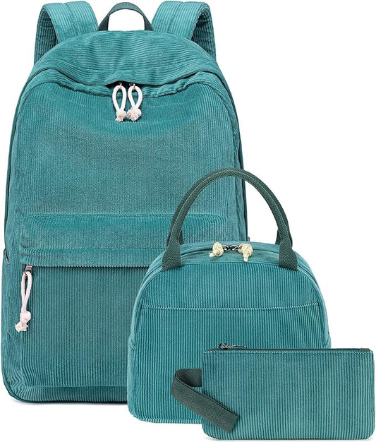 Bluboon School Backpack Set Girls Womens Laptop Bookbag Casual Daypack Fits 15 inch Laptop with Lunch Tote Bag and Pencil Bag