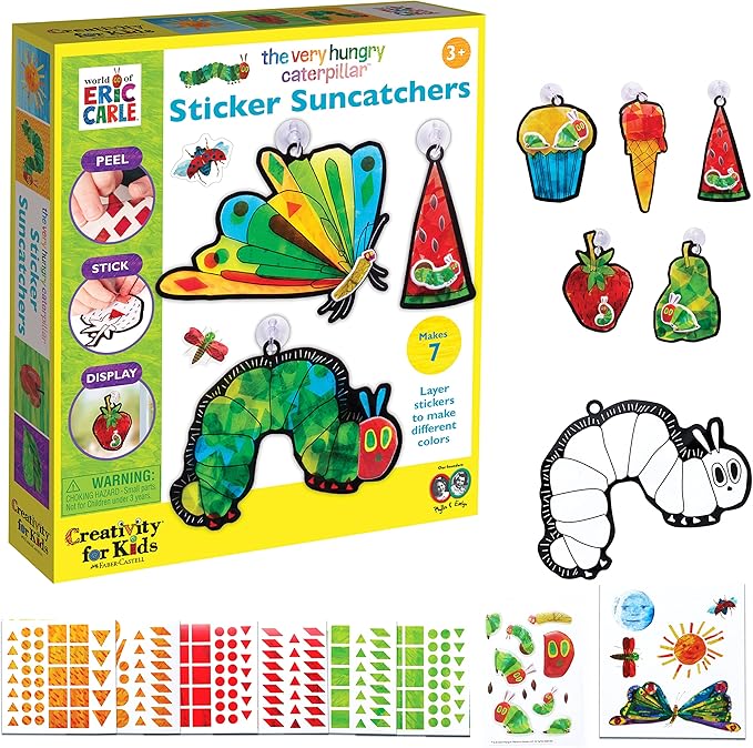 Creativity for Kids The Very Hungry Caterpillar: Sticker Suncatcher Kit - DIY Window Stickers for Toddlers from The World of Eric Carle, Preschool Arts and Crafts for Kids (Ages 3+)