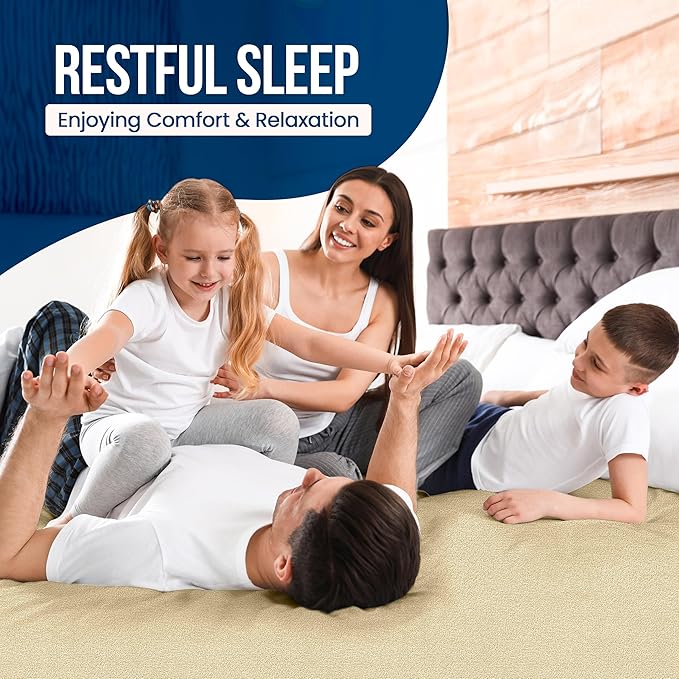 Utopia Bedding Waterproof Mattress Protector King Size, Premium 200 GSM Terry Mattress Cover, Soft & Breathable Bed Cover, Fitted Sheet Style with Stretchable Deep Pockets 17" (Beige)