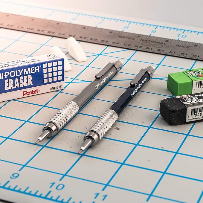 Pentel GraphGear 500 Mechanical Drafting Pencil, (0.9mm), Bold Line, Gray Barrel, Pack of 4 (PG529BP4N)