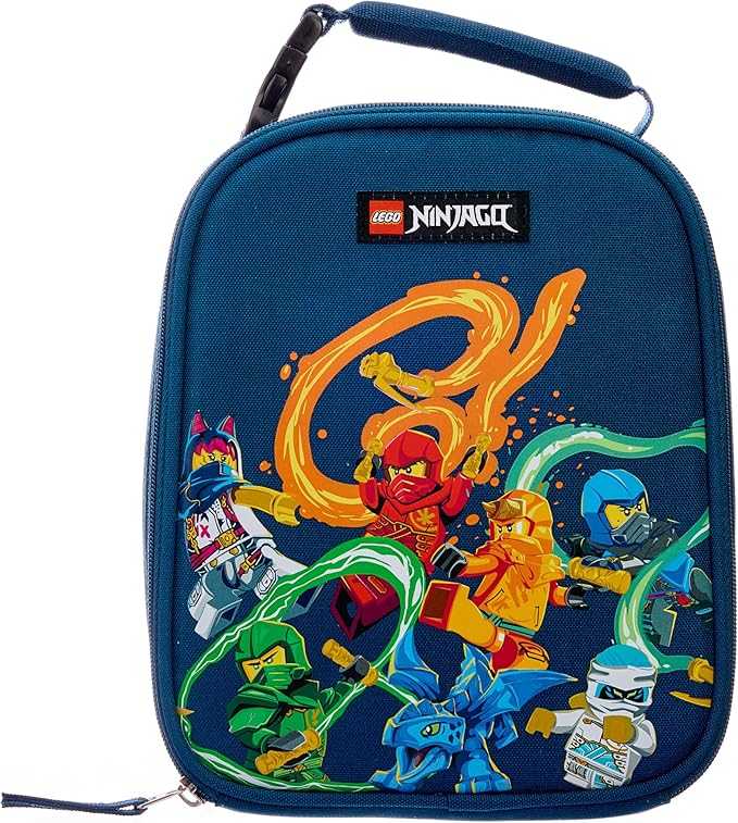 LEGO NINJAGO Lunch Box, Insulated Soft Reusable Lunch Bag Meal Container for Boys and Girls, Perfect for School, or Travel, Meal Tote to Keep Food and Drinks Cold, Stronger Together