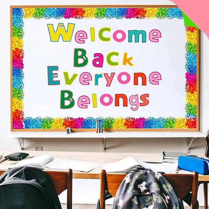 288 PCS Alphabet Combo Set, Large Size Letters Uppercase/Lowercase Letters, Numbers & Punctuation, Accents Cutouts for Classroom Home School Room Chalkboard Bulletin Board