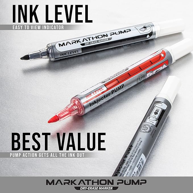 Pentel Markathon Pump Dry Erase Marker, Chisel Tip, Green Ink, 12 Pack (MWL6SX-D)