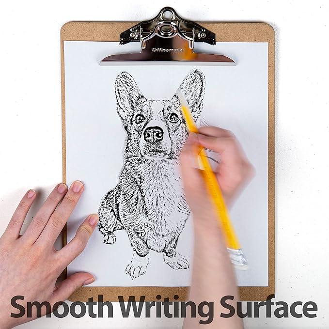 Officemate Recycled Wood Clipboard, Letter Size | 2 Pack | 6 Inch Clip | Brown