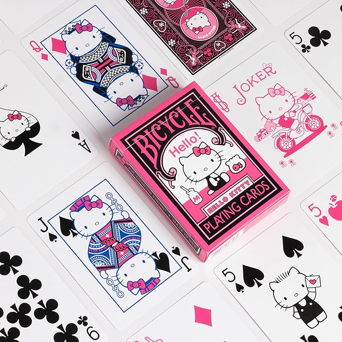 Bicycle Hello Kitty Playing Cards Bundle, Sanrio Black & Pink Hello Kitty and Kuromi Collectible Deck of Cards