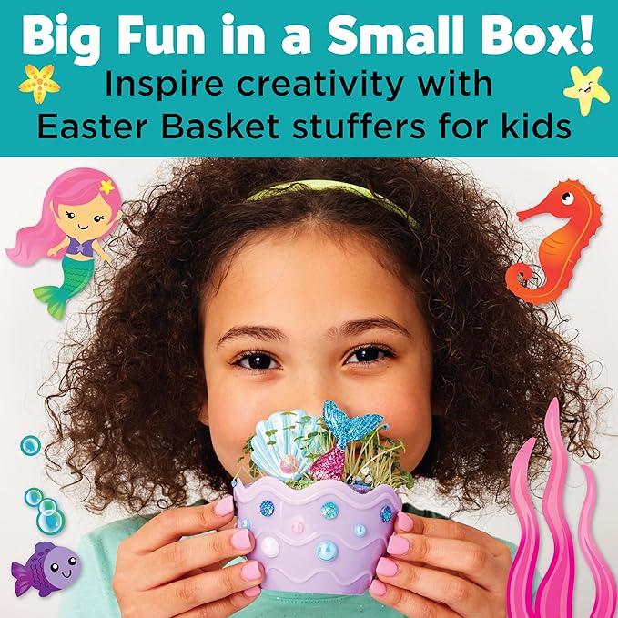 Creativity for Kids Mini Garden: Mermaid Terrarium Kit - Mermaid Gifts for Girls, Crafts and Toys, Easter Basket Stuffers for Kids (Ages 6+)