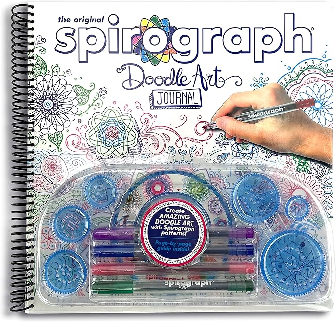 Spirograph — Doodle Art Journal — Activity Drawing Kit — with Guided Drawing Templates for Kids 8+