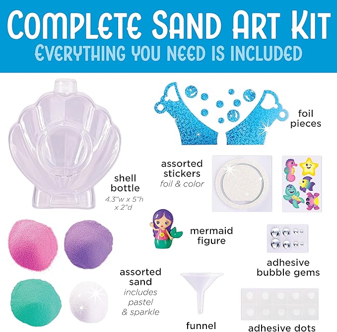 Creativity for Kids Sand Art Kit: Mermaid - Mermaid Gifts for Girls, Sand Art Kits, DIY Craft Kits for Kids (Ages 6+)