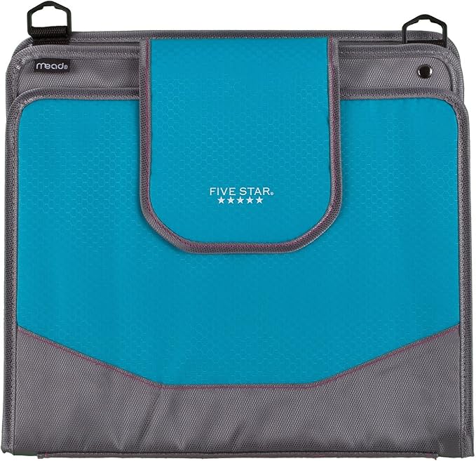 Five Star Sewn Zipper Binder, Fabric, 2 Inch 3 Ring Binder With 4 Inch Capacity, Assorted Colors, Color Selected For You, 1 Count (Pack of 1)