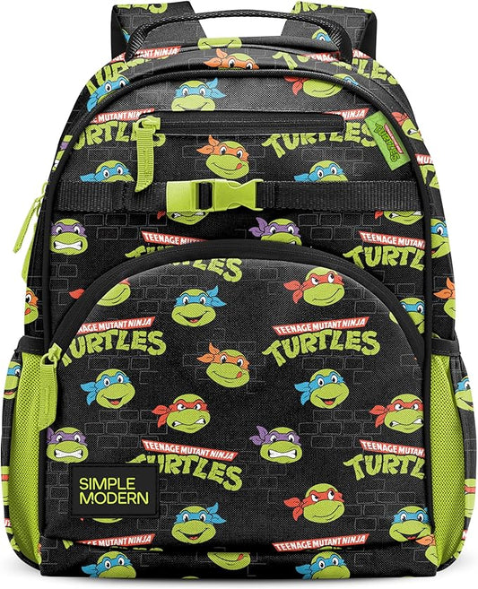 Simple Modern Medium Nickelodeon Viacom Kids Backpack for School Girls and Boys | Kindergarten Elementary Toddler Backpack | Fletcher Collection | Kids - 15" tall | TMNT Turtles Unite
